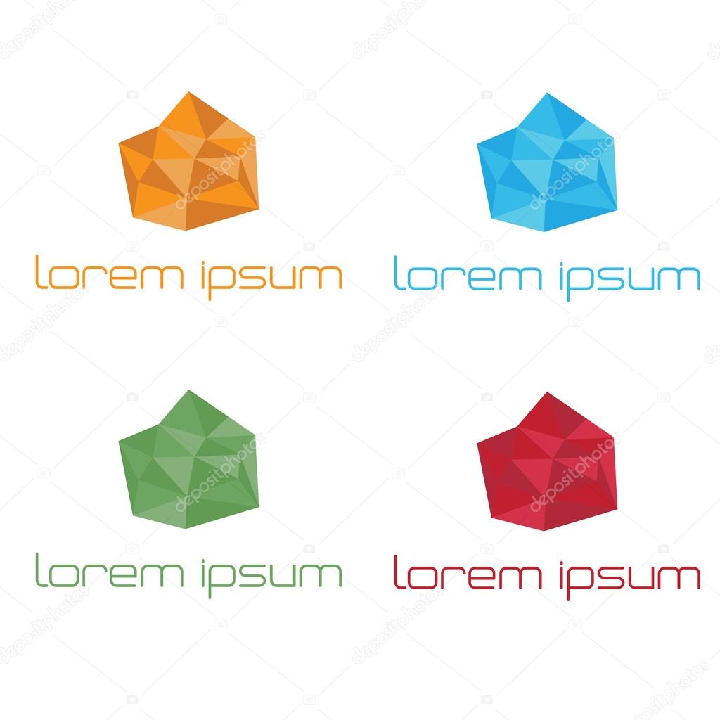 Crystal abstract template set polygon art