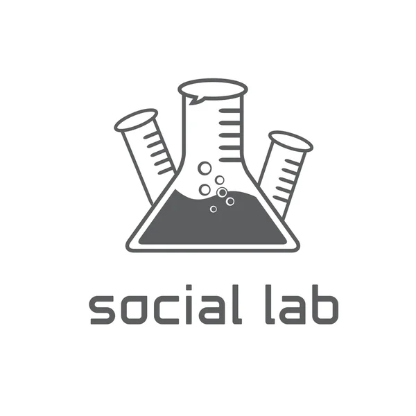 Concepto de laboratorio social vector plantilla de diseño — Archivo Imágenes Vectoriales