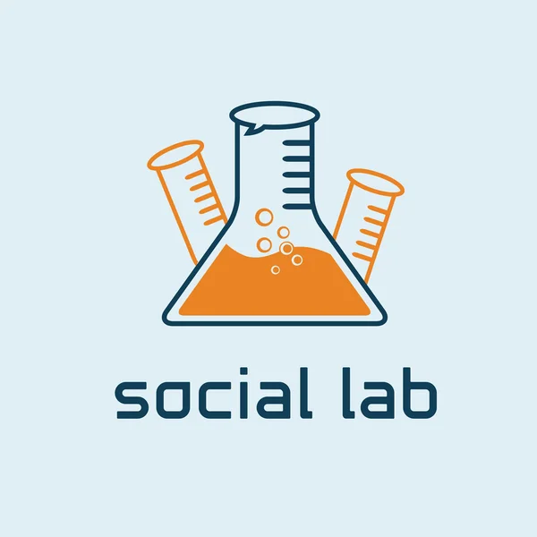 Concepto de laboratorio social vector plantilla de diseño — Archivo Imágenes Vectoriales