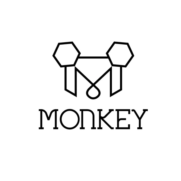 Monkey monogram — Stock Vector