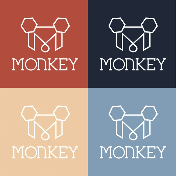 Monkey monogram — Stock Vector