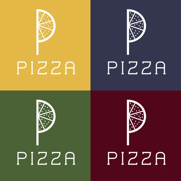 Monograma de pizza — Vector de stock