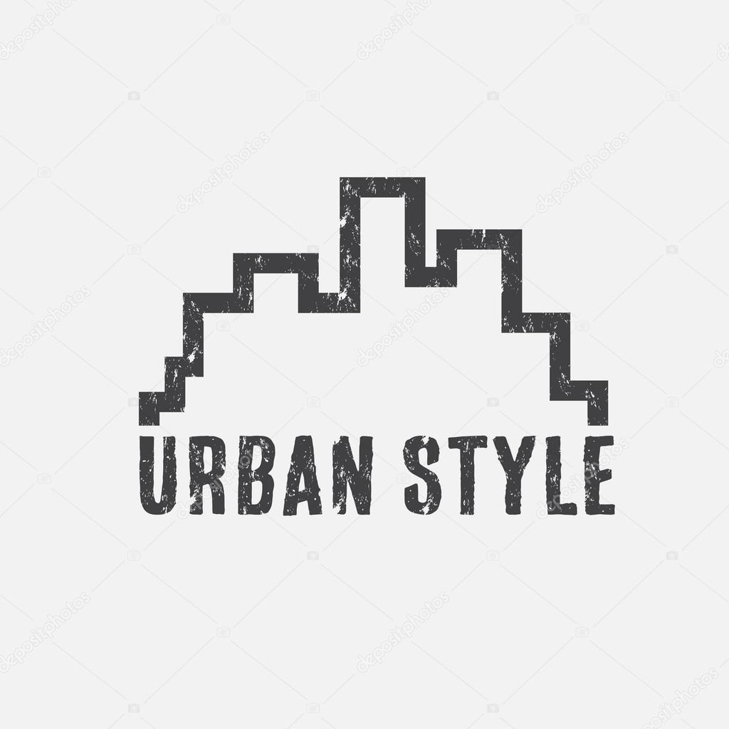 grunge urban style vector design template