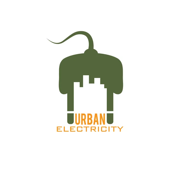 Urban electricity vector design template — Stock Vector