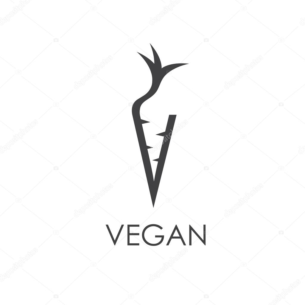 vegan monogram in carrot form