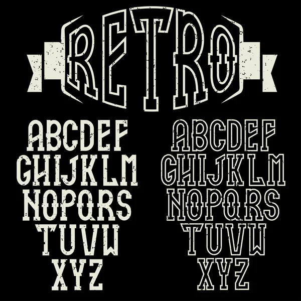 Grunge retro alfabetet för restaurang — Stock vektor