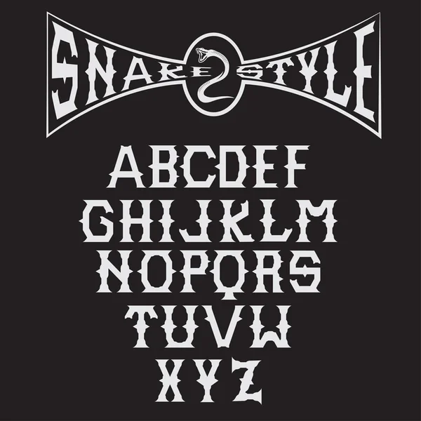 Snake style gothic alphabet — Stock Vector