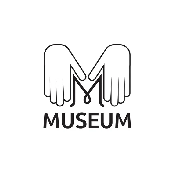 Museum monogram with hands — Stock Vector