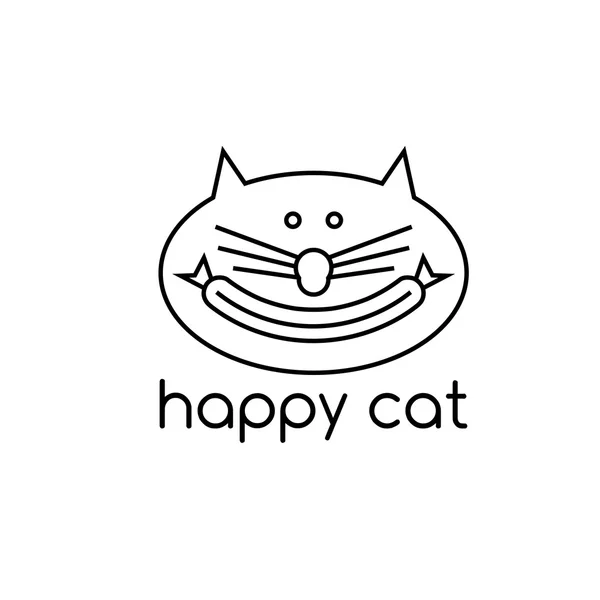 Счастливая кошка с шаблоном вектора колбасы — стоковый вектор