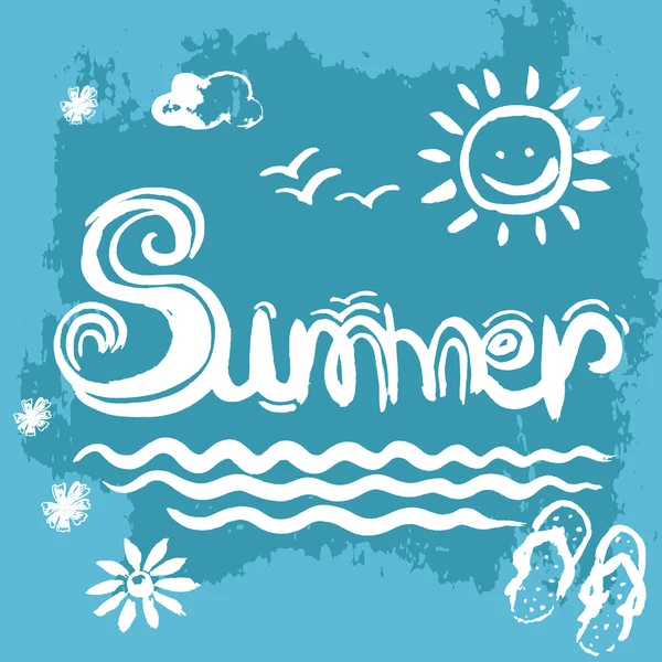 Creative graphic for summer. Watercolor. Vector — Stock Vector