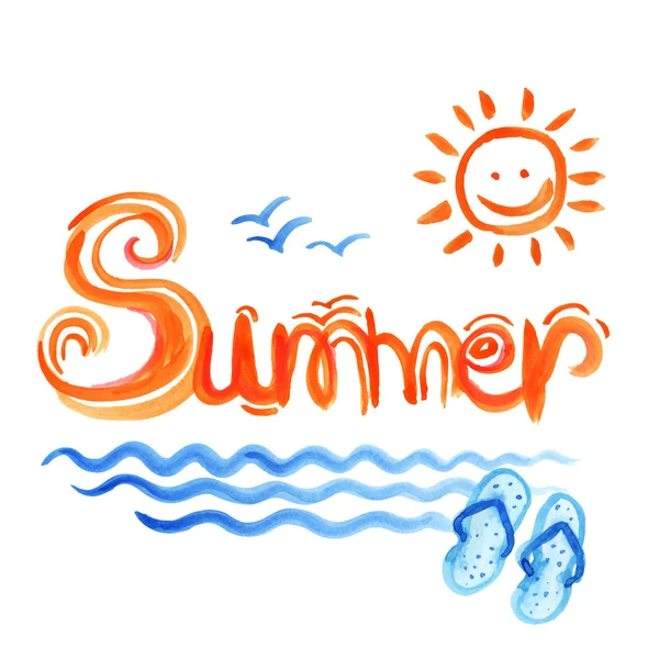 Creative graphic for summer. Watercolor. Vector — Stock Vector