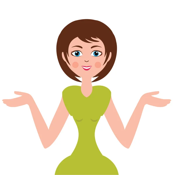 Illustration of a woman for a presentation. vector — Stock Vector