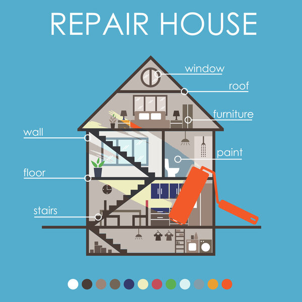 House remodeling infographic.Vector