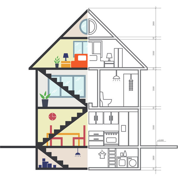 Renovation .House remodeling,flat design .Vector