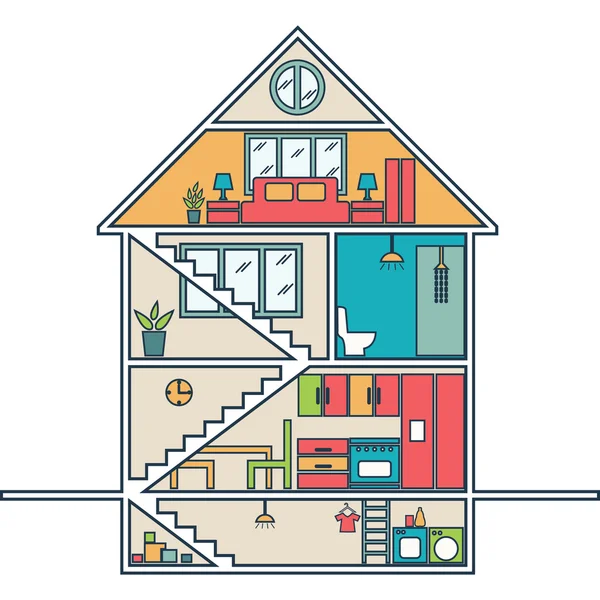 Renovatie. Huis remodelleert, platte ontwerp. Vector — Stockvector