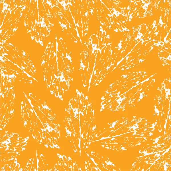 叶，花手绘制的 grunge 背景无缝模式。矢量 — 图库矢量图片
