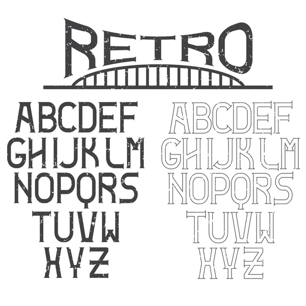 Grunge retro alphabet for labels — Stock Vector
