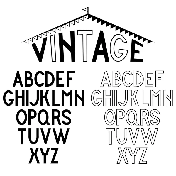 Retro alphabet for labels — Stock Vector