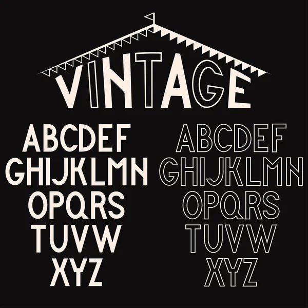 Retro alphabet for labels — Stock Vector