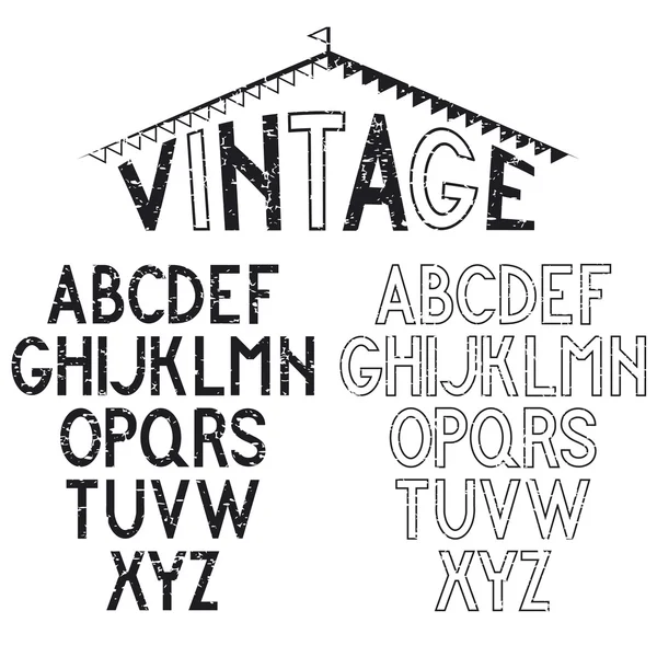 Grunge retro alphabet for labels — Stock Vector