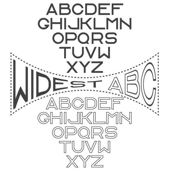 Retro wide alphabet for labels — Stock Vector
