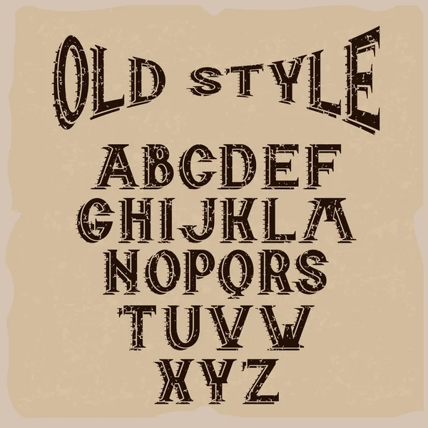 Alphabet grunge ancien style pour les étiquettes — Image vectorielle