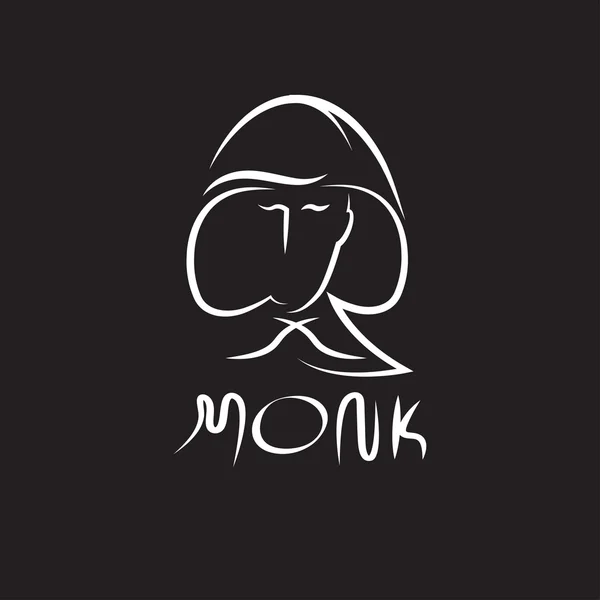 Monk face outline illustration — Stok Vektör