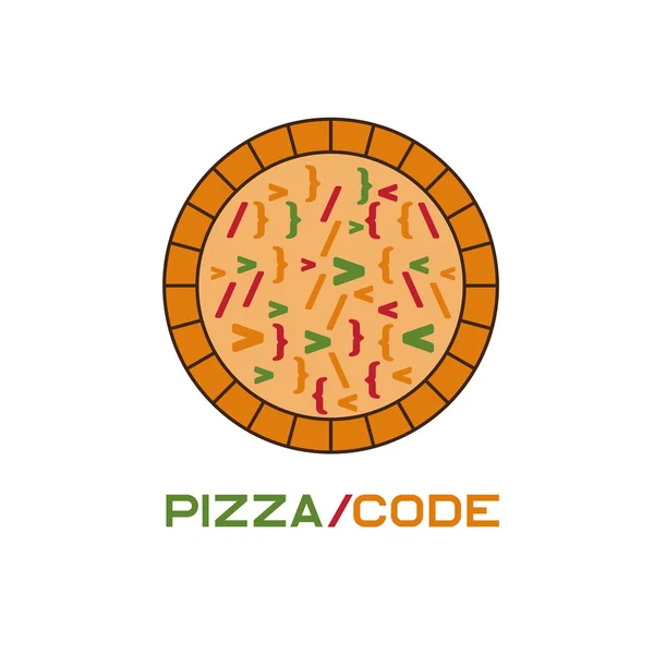 Pizza code concept vector design template — Stock Vector