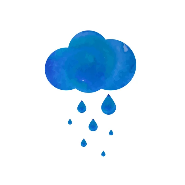 Aquarell Regenwolke. Vektor — Stockvektor