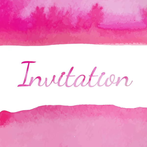 Invitation with watercolor background. Vector — Stock Vector