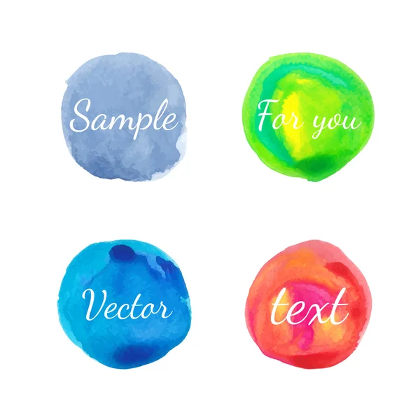 Watercolor circle design elements. Vector — Stock Vector