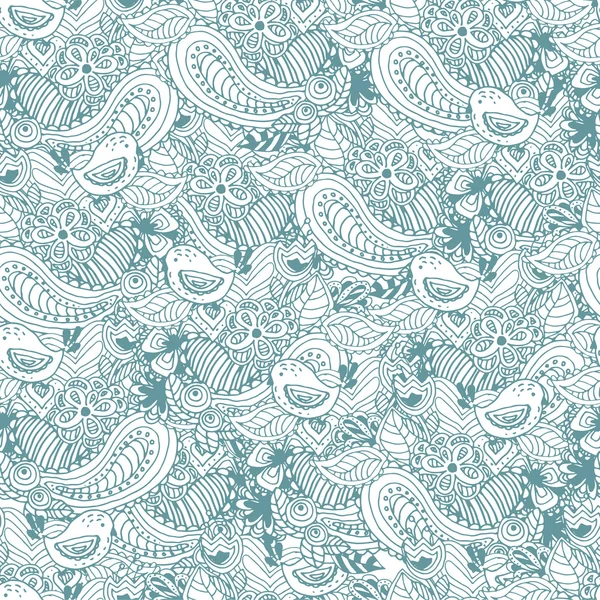 Vintage floral hand drawn seamless pattern. Vector — Stock Vector