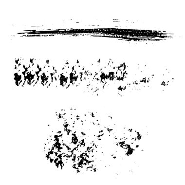  Farklı grunge fırça darbeleri. Vektör