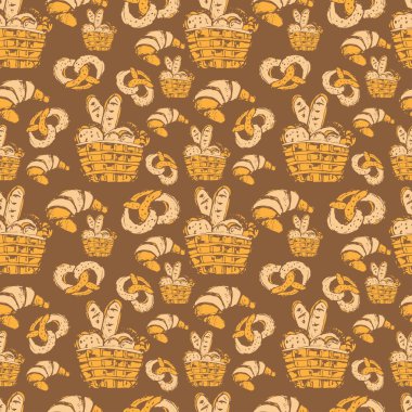 El mutfak Tema için çizilmiş seamless modeli. Vektör