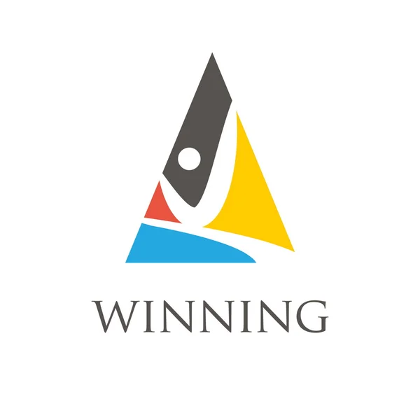 Winning man symbols. Vector — Stock Vector