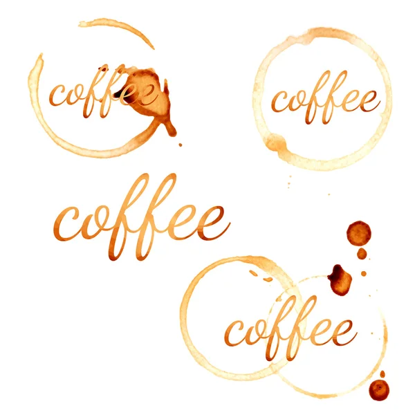 Coffee stain circles. Vector — Stock Vector