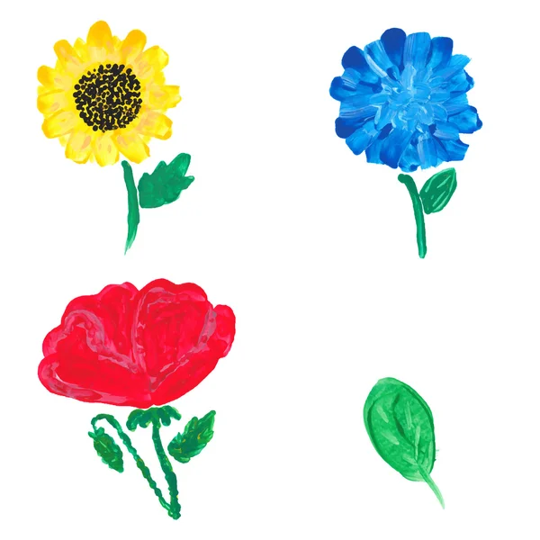 Watercolor flowers. Vector — Stock Vector