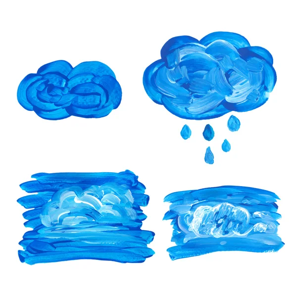 Watercolor cloud with drops.Vector — Stock Vector