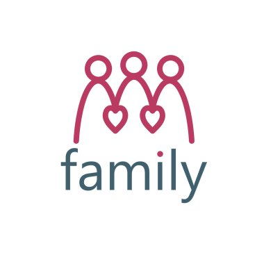 mutlu aile kalpleri vektör tasarım şablonu ile