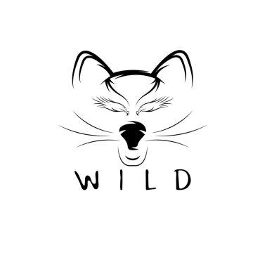 kartal gözü vektör tasarım şablonu ile vahşi kedi