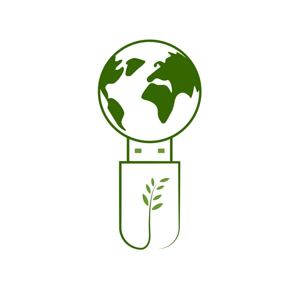 Зеленая технология с земным шаром — стоковый вектор