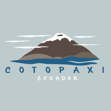 Volkan Cotopaxi Ekvator vektör soyut çizim