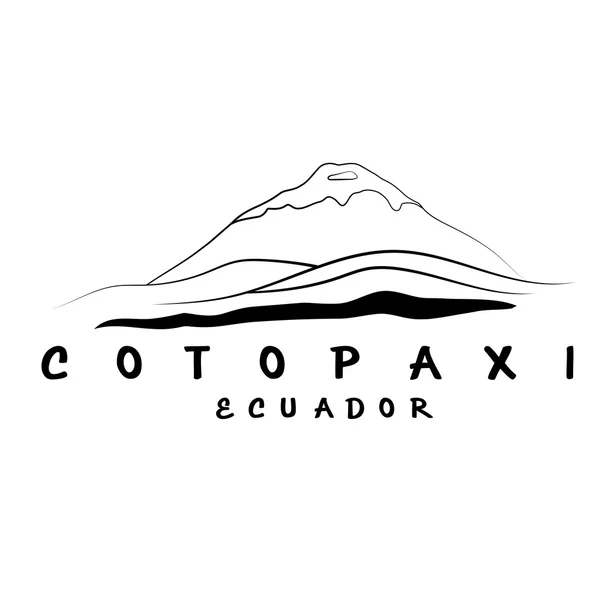 Vector resumen ilustración del volcán Cotopaxi en Ecuador — Vector de stock