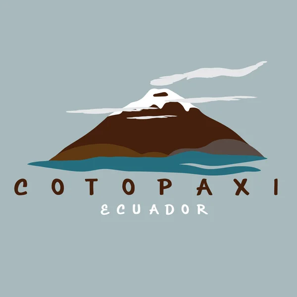 Vector resumen ilustración del volcán Cotopaxi en Ecuador — Vector de stock