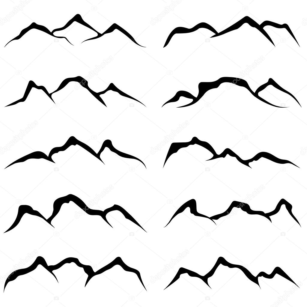 vector set of mountains