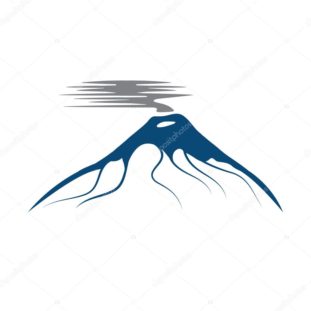 Vector abstract illustration of volcano Cotopaxi in Ecuador