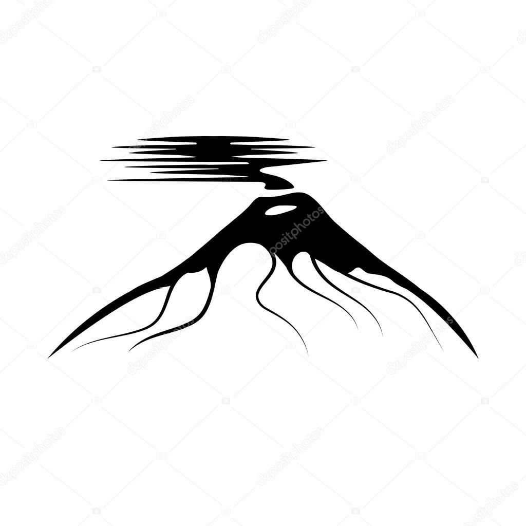 Vector abstract illustration of volcano Cotopaxi in Ecuador