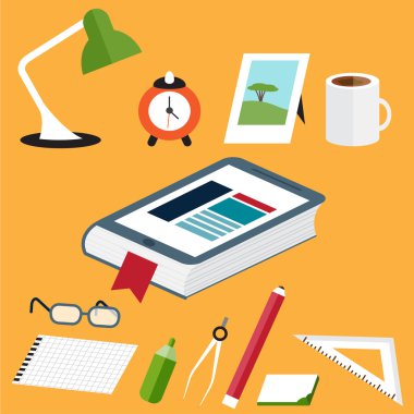 kitap şeklinde smartphone düz tasarım vec ile yaratıcı masaüstü