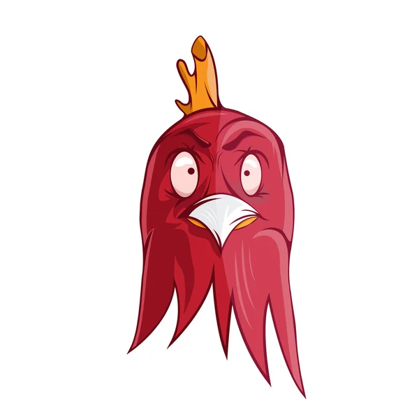 Gambar vektor kartun dari ayam jantan yang marah - Stok Vektor