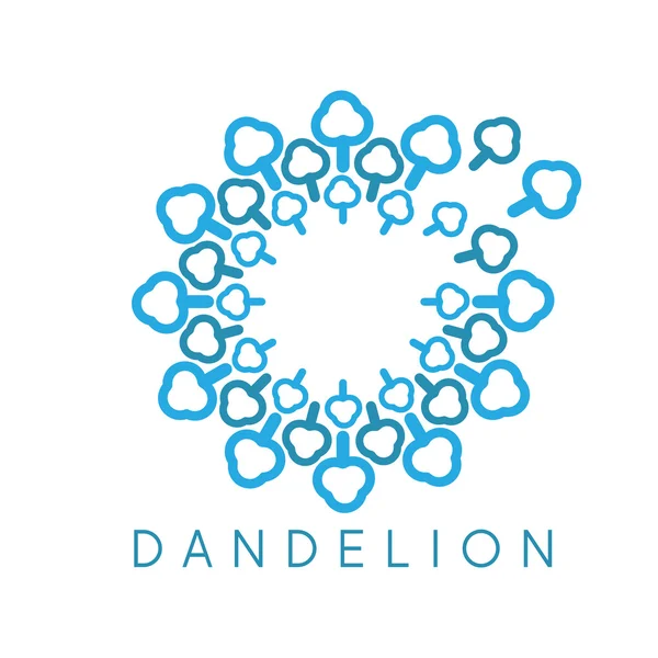 Illustration of concept cloud dandelion. Vector logo — Stock Vector